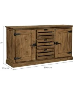 Rendez Vous Déco Buffet En Bois Recyclé 2 Portes Et 3 Tiroirs -Boutique Belamp buffet en bois recycle 2 portes et 3 tiroirs 2