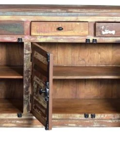 GINER Y COLOMER Buffet En Bois Recyclé Multicolore -Boutique Belamp buffet en bois recycle multicolore 12