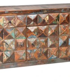 GINER Y COLOMER Buffet En Bois Recyclé Multicolore -Boutique Belamp buffet en bois recycle multicolore 15