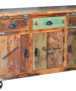 GINER Y COLOMER Buffet En Bois Recyclé Multicolore -Boutique Belamp buffet en bois recycle multicolore 2