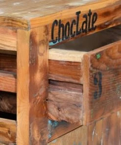 GINER Y COLOMER Buffet En Bois Recyclé Multicolore -Boutique Belamp buffet en bois recycle multicolore 3