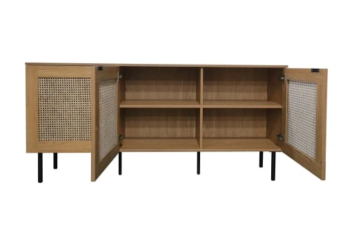 CONCEPT USINE Buffet En Chêne Et Canage Avec 3 Placards 3 CONCEPT USINE Buffet En Chêne Et Canage Avec 3 Placards – Image 3