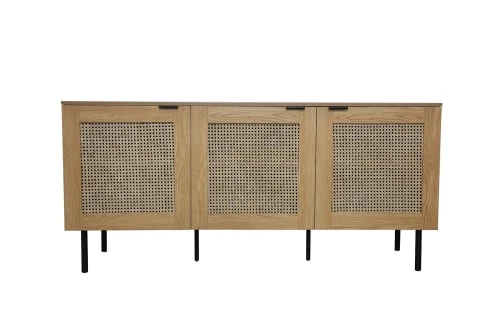 CONCEPT USINE Buffet En Chêne Et Canage Avec 3 Placards 1 CONCEPT USINE Buffet En Chêne Et Canage Avec 3 Placards