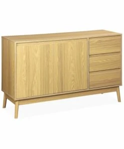 Alice's Garden Buffet En Décor Bois 2 Portes Et 3 Tiroirs