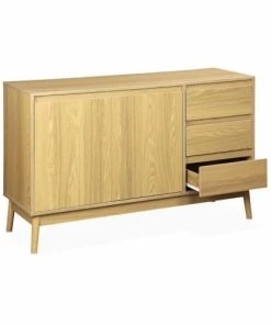 Alice's Garden Buffet En Décor Bois 2 Portes Et 3 Tiroirs -Boutique Belamp buffet en decor bois 2 portes et 3 tiroirs 4