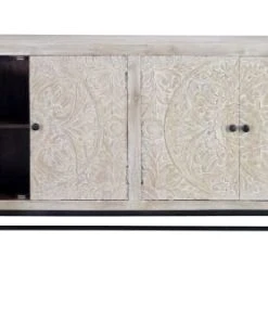 GINER Y COLOMER Buffet En Manguier Blanc Vieilli -Boutique Belamp buffet en manguier blanc vieilli 8