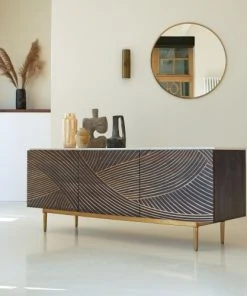 Tikamoon Buffet En Manguier Massif Et Terrazzo 180 Cm -Boutique Belamp buffet en manguier massif et terrazzo 180 cm 4