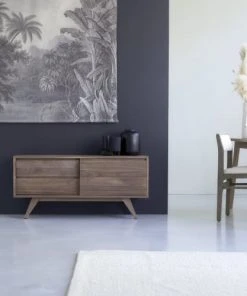 Tikamoon Buffet En Noyer Massif 130 Cm