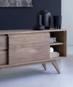 Tikamoon Buffet En Noyer Massif 130 Cm -Boutique Belamp buffet en noyer massif 130 cm 4
