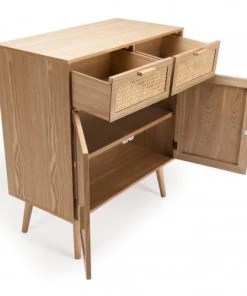 MACABANE Buffet En Pin Couleur Naturelle 2 Tiroirs 2 Portes Cannage -Boutique Belamp buffet en pin couleur naturelle 2 tiroirs 2 portes cannage 3