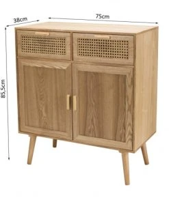 MACABANE Buffet En Pin Couleur Naturelle 2 Tiroirs 2 Portes Cannage -Boutique Belamp buffet en pin couleur naturelle 2 tiroirs 2 portes cannage 5