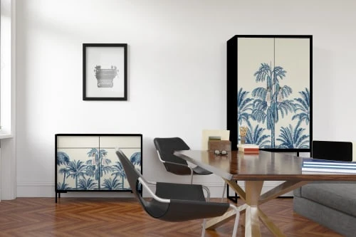 RNT By Really Nice Things Buffet En Pin Massif 2 Portes Et 2 Tiroirs Imprimé Tropical 2 RNT By Really Nice Things Buffet En Pin Massif 2 Portes Et 2 Tiroirs Imprimé Tropical – Image 2