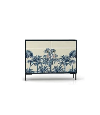 RNT By Really Nice Things Buffet En Pin Massif 2 Portes Et 2 Tiroirs Imprimé Tropical 5 RNT By Really Nice Things Buffet En Pin Massif 2 Portes Et 2 Tiroirs Imprimé Tropical – Image 5