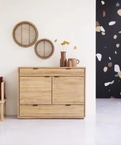 Tikamoon Buffet En Teck Massif 120 Cm