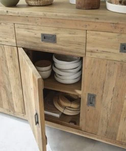 BOIS DESSUS BOIS DESSOUS Buffet En Teck Recyclé Massif 200 Cm -Boutique Belamp buffet en teck recycle massif 200 cm 3