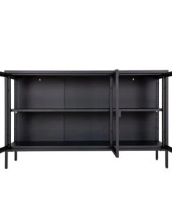 HOUSE NORDIC Buffet En Verre Et Métal L140cm Noir -Boutique Belamp buffet en verre et metal l140cm noir 3