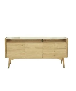 Robin Des Bois Buffet Enfilade 2 Portes 2 Tiroirs En Chêne Beige