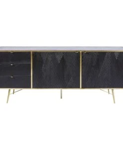 Maisons Du Monde Buffet Enfilade 2 Portes 3 Tiroirs En Manguier Massif Noir