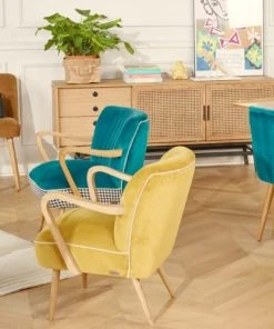 Robin Des Bois Buffet Enfilade Chêne Et Cannage Chêne Clair, Pieds Noir Mat -Boutique Belamp buffet enfilade chene et cannage chene clair pieds noir mat 5