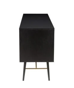 Zago Buffet Enfilade Chêne Plaqué Noir 2 Portes, 2 Tiroirs, 1 Niche -Boutique Belamp buffet enfilade chene plaque noir 2 portes 2 tiroirs 1 niche 3