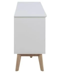 HELLIN Buffet Enfilade Nordique En Bois Blanc 3 Tiroirs 2 Portes L180 -Boutique Belamp buffet enfilade nordique en bois blanc 3 tiroirs 2 portes l180 5