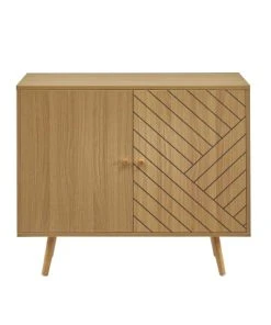 Baita Buffet Gris Et Effet Bois 2 Portes