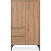 HOMIFAB Buffet Haut 2 Portes Effet Chêne 81 Cm