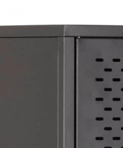 Meubles & Design Buffet Haut 2 Portes En Métal Style Contemporain Noir -Boutique Belamp buffet haut 2 portes en metal style contemporain noir 5