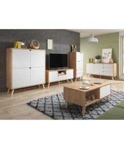 Boutique Belamp -Boutique Belamp buffet haut 4 portes 2 tiroirs l57 cm blanc 1