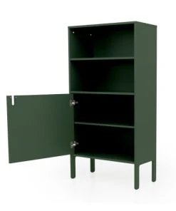 Tenzo Buffet Haut En Bois 1 Porte H152cm Vert Kaki -Boutique Belamp buffet haut en bois 1 porte h152cm vert kaki 2
