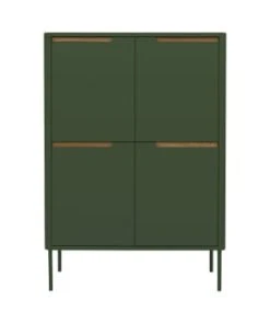 Tenzo Buffet Haut En Bois 4 Portes H128cm Gris Anthracite -Boutique Belamp buffet haut en bois 4 portes h128cm vert foret switch