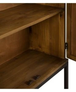 Rendez Vous Déco Buffet Haut En Bois De Cèdre Recyclé Et Métal -Boutique Belamp buffet haut en bois de cedre recycle et metal 5