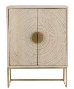 HELLIN Buffet Haut En Manguier Beige/or