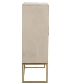 HELLIN Buffet Haut En Manguier Beige/or -Boutique Belamp buffet haut en manguier beige or 3