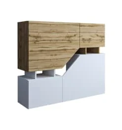 Best Mobilier Buffet Haut Industriel 120 Cm Bois / Blanc -Boutique Belamp buffet haut industriel 120 cm bois blanc pitt