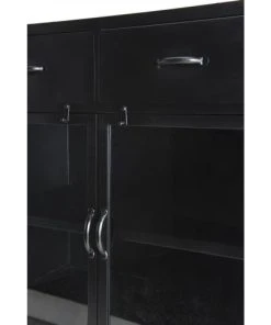 MACABANE Buffet Industriel 2 Portes 2 Tiroirs Métal Noir -Boutique Belamp buffet industriel 2 portes 2 tiroirs metal noir 4