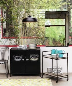 Maisons Du Monde Buffet Industriel Vitré En Métal Noir L87 -Boutique Belamp buffet industriel vitre en metal noir l87 1000 3 13 129696 5