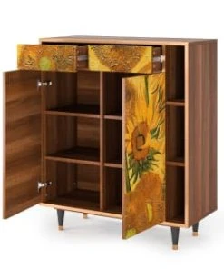 Storyz Buffet Jaune 2 Tiroirs Et 2 Portes L 94 Cm -Boutique Belamp buffet jaune 2 tiroirs et 2 portes l 94 cm 5