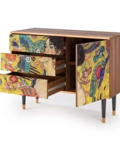 Storyz Buffet Jaune 3 Tiroirs Et 1 Porte L 115 Cm -Boutique Belamp buffet jaune 3 tiroirs et 1 porte l 115 cm 5