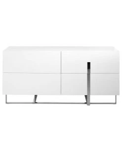Angel Cerda Buffet MDF Laqué En Blanc Brillant Quatre Tiroirs -Boutique Belamp buffet mdf laque en blanc brillant quatre tiroirs 2