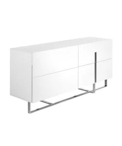 Angel Cerda Buffet MDF Laqué En Blanc Brillant Quatre Tiroirs