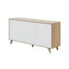 Dmora Buffet Moderne 3 Portes Effet Bois Et Blanc
