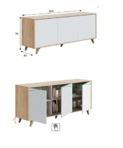 Dmora Buffet Moderne 3 Portes Effet Bois Et Blanc 10 Dmora Buffet Moderne 3 Portes Effet Bois Et Blanc -Boutique Belamp buffet moderne 3 portes effet bois et blanc 4