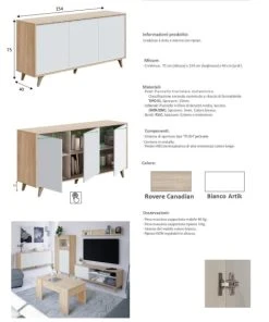 Dmora Buffet Moderne 3 Portes Effet Bois Et Blanc 11 Dmora Buffet Moderne 3 Portes Effet Bois Et Blanc -Boutique Belamp buffet moderne 3 portes effet bois et blanc 5