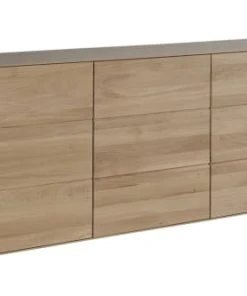 HELLIN Buffet Moderne En Bois De Chêne Massif Naturel 3 Portes L180 -Boutique Belamp buffet moderne en bois de chene massif naturel 3 portes l180 2