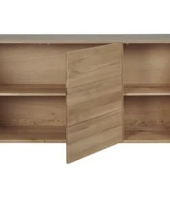 HELLIN Buffet Moderne En Bois De Chêne Massif Naturel 3 Portes L180 -Boutique Belamp buffet moderne en bois de chene massif naturel 3 portes l180 4