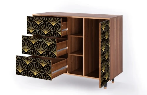 Storyz Buffet Noir 3 Tiroirs Et 1 Porte L 125 Cm 6 Storyz Buffet Noir 3 Tiroirs Et 1 Porte L 125 Cm – Image 6