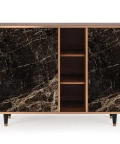 Storyz Buffet Noir 3 Tiroirs Et 1 Porte L 125 Cm