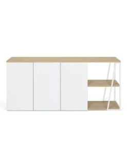 TEMAHOME Buffet Placage Noyer Et Noir Laqué -Boutique Belamp buffet placage chene clair et blanc laque albi
