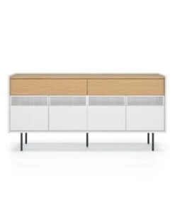 TEMAHOME Buffet Placage Noyer Et Noir Laqué 10 TEMAHOME Buffet Placage Noyer Et Noir Laqué -Boutique Belamp buffet placage chene et blanc laque radio 1